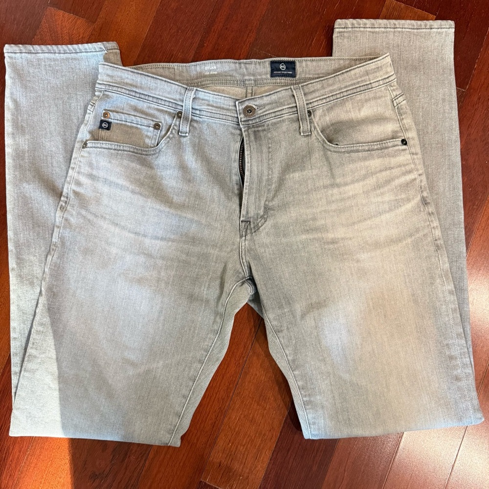 AG Adriano Goldschmied Men's Slim Jeans in Light Gray